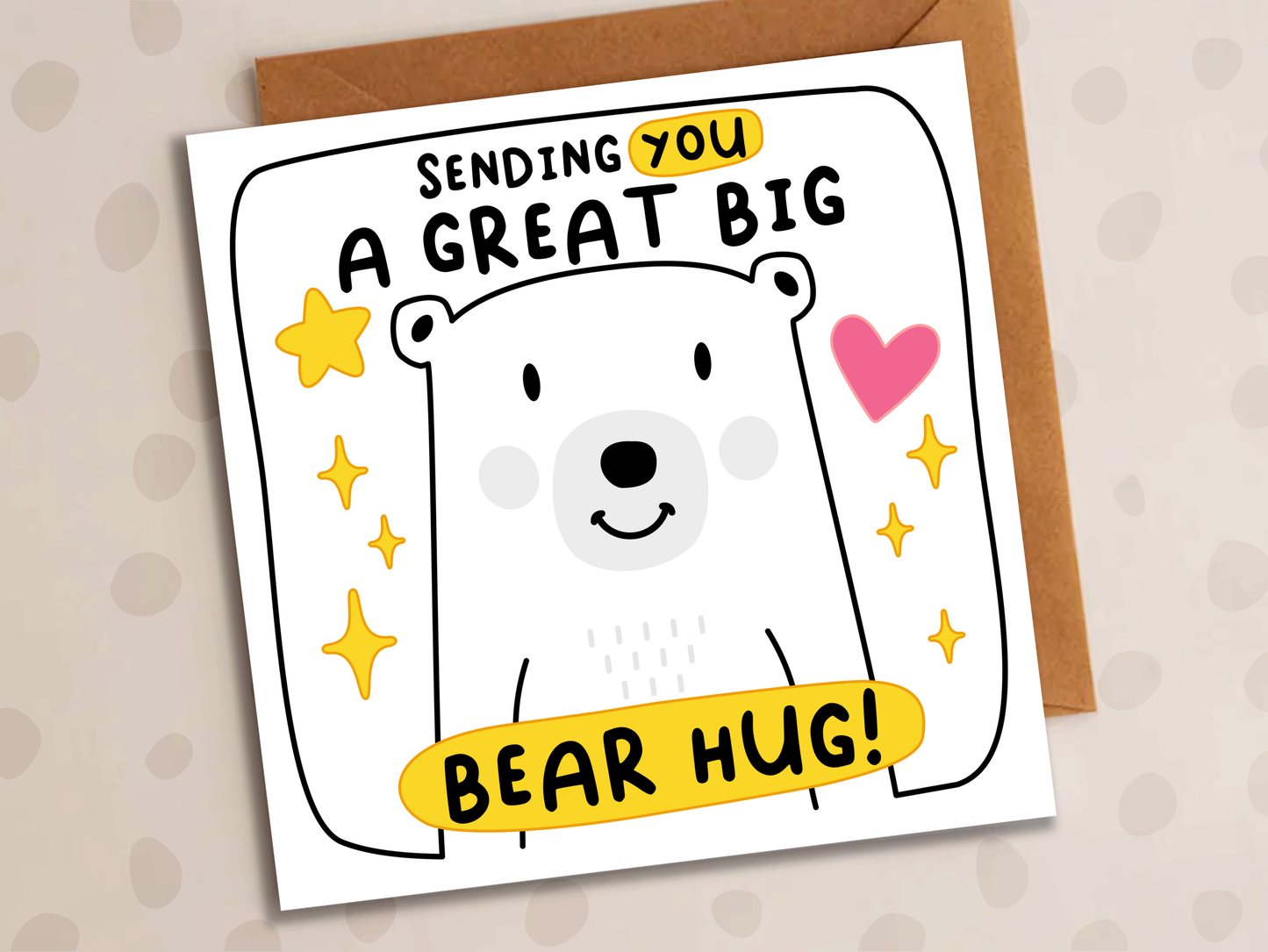 Sending You A Great Big Bear Hug Card, Get Well, Bear