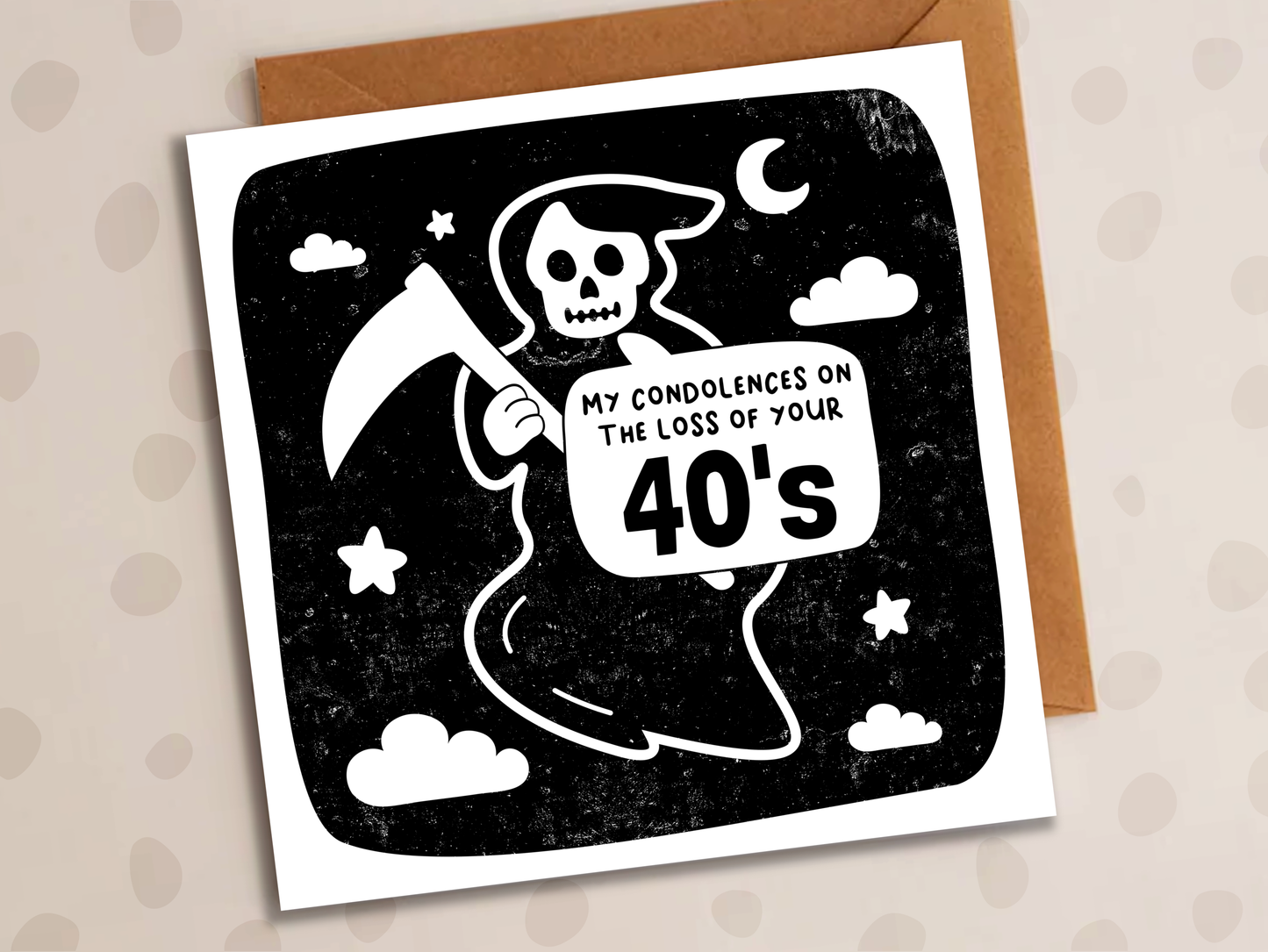50th Birthday Card, Grim Reaper, Loss Of Your 40's