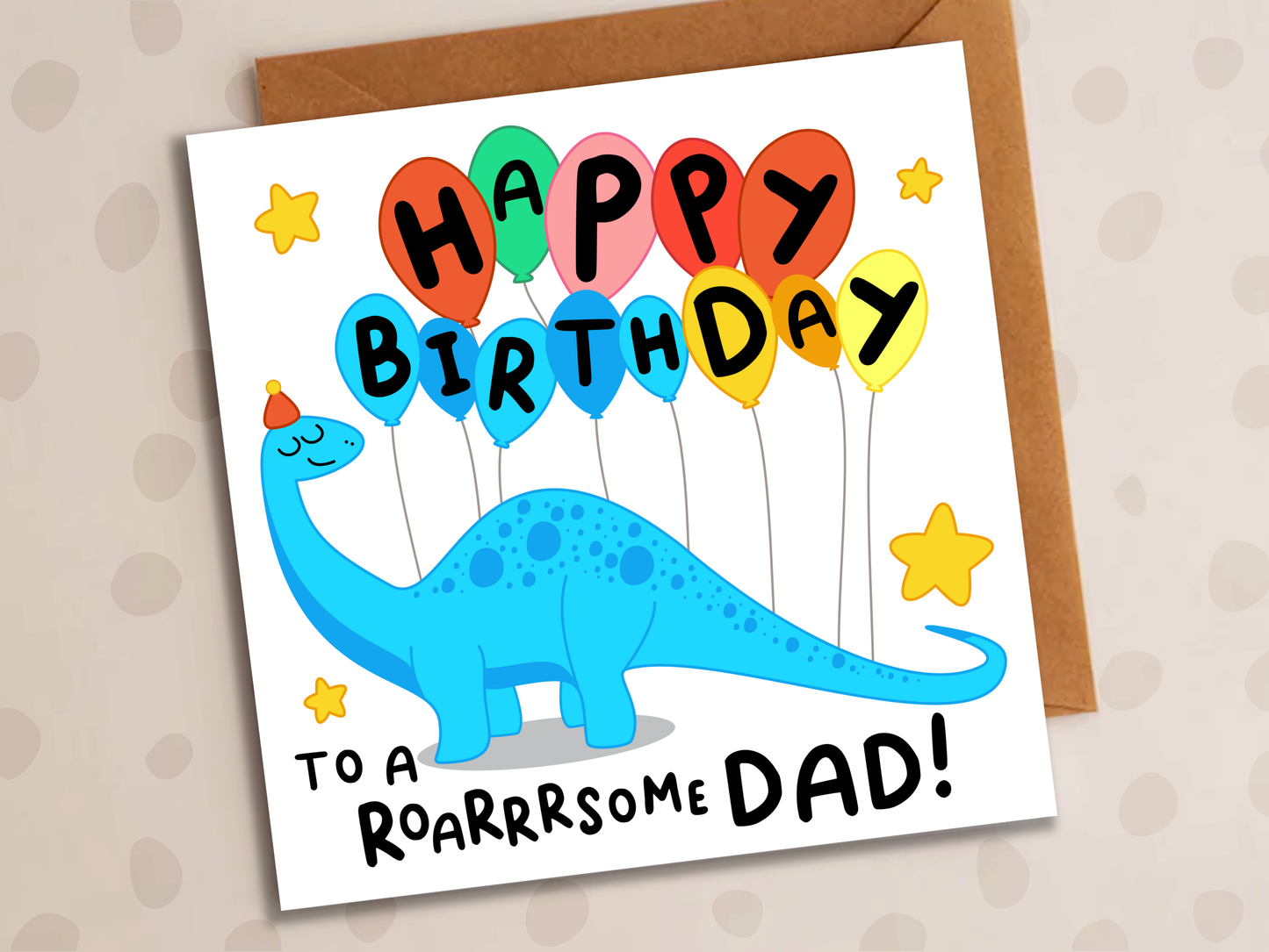 Roarsome Dad Card, Birthday, Dinosaur