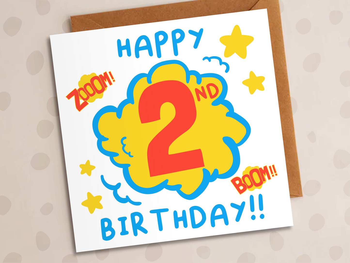 Super Hero Birthday Card, Age 2