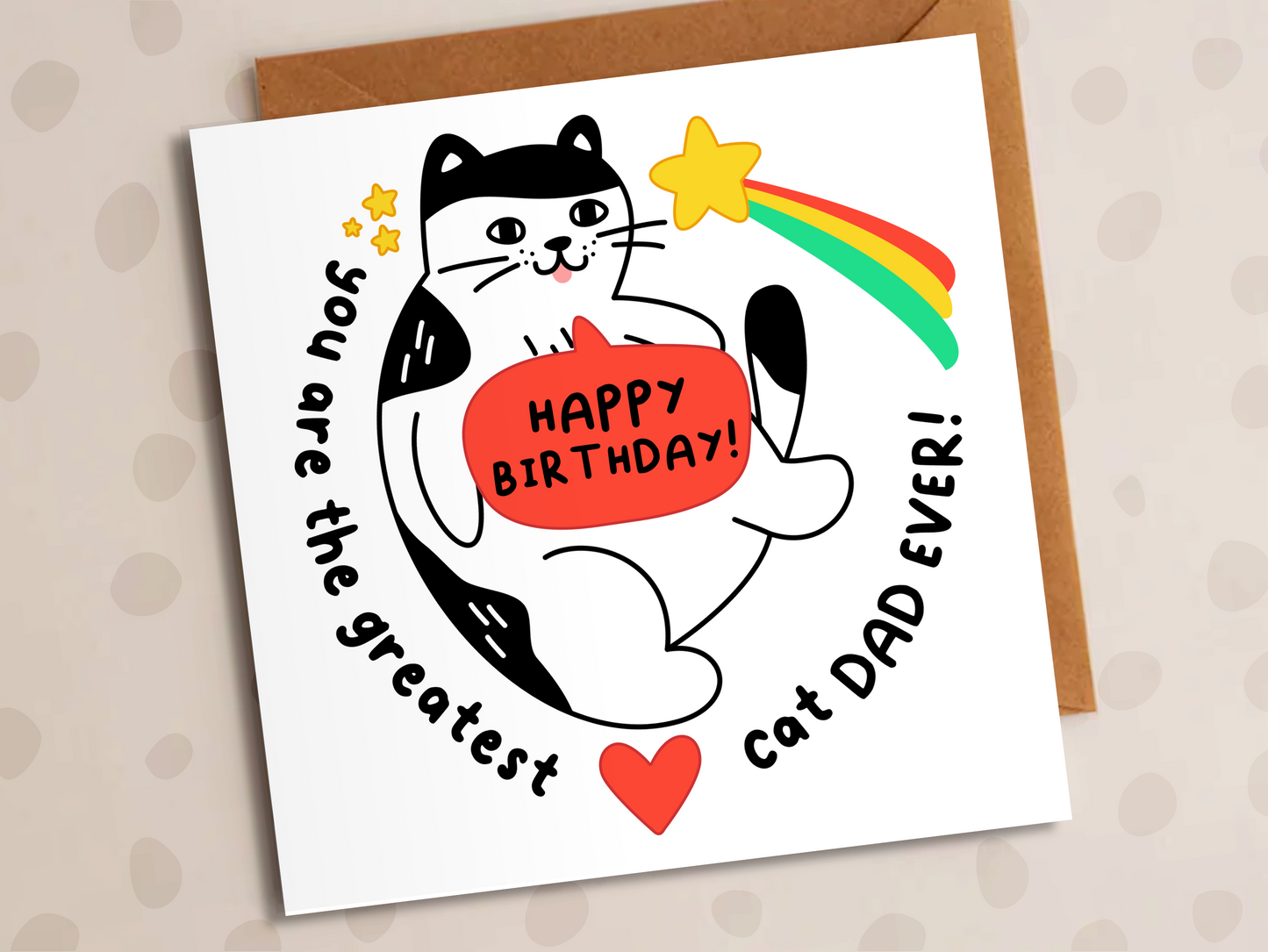 Greatest Cat Dad Ever Card, Birthday, Cat Dad
