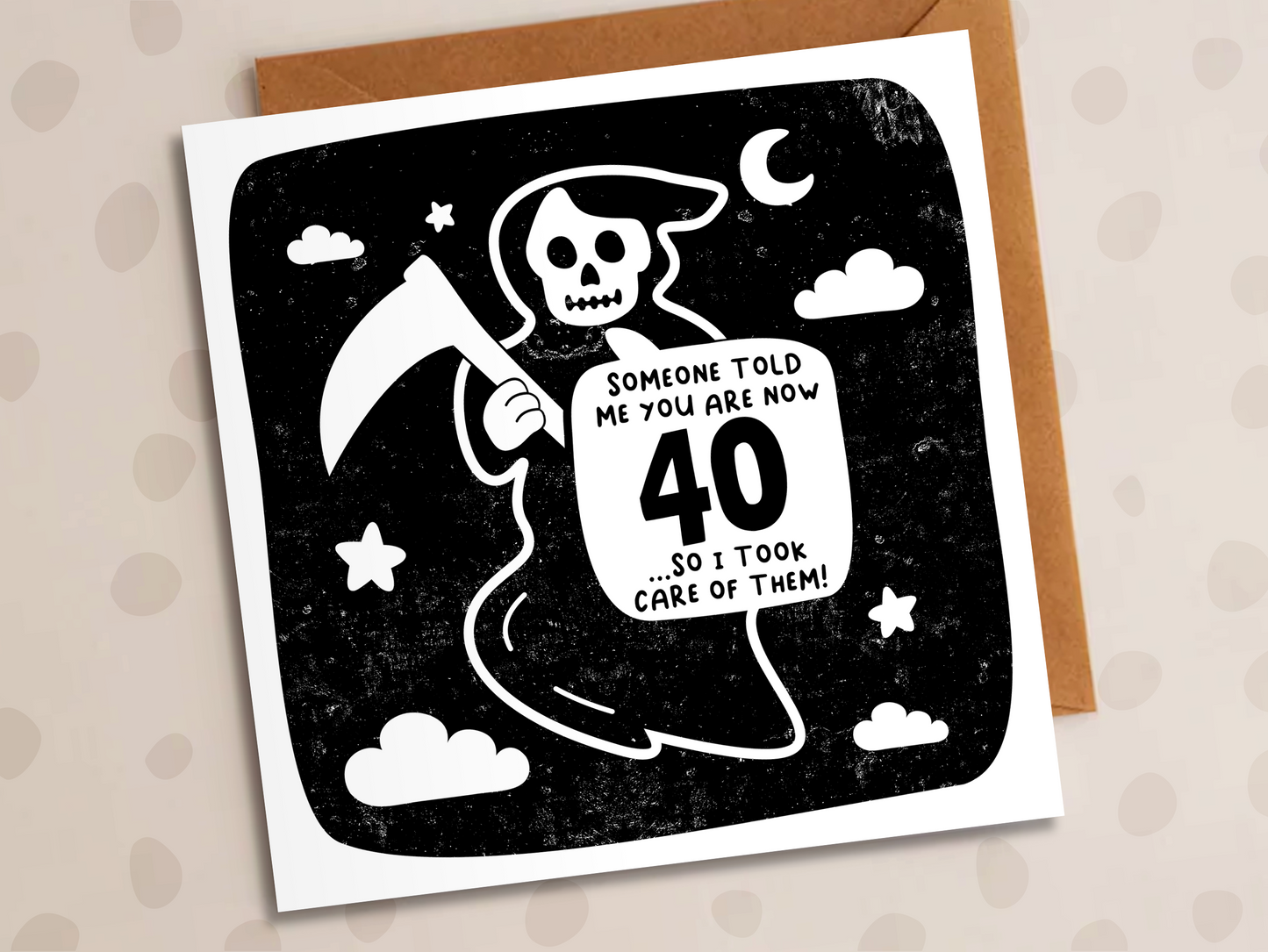Someone Told Me You Are 40 Card, Birthday, Grim Reaper