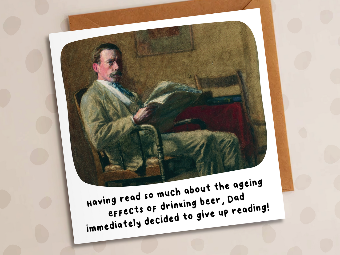 Funny Reading Card, Father's Day, Beer