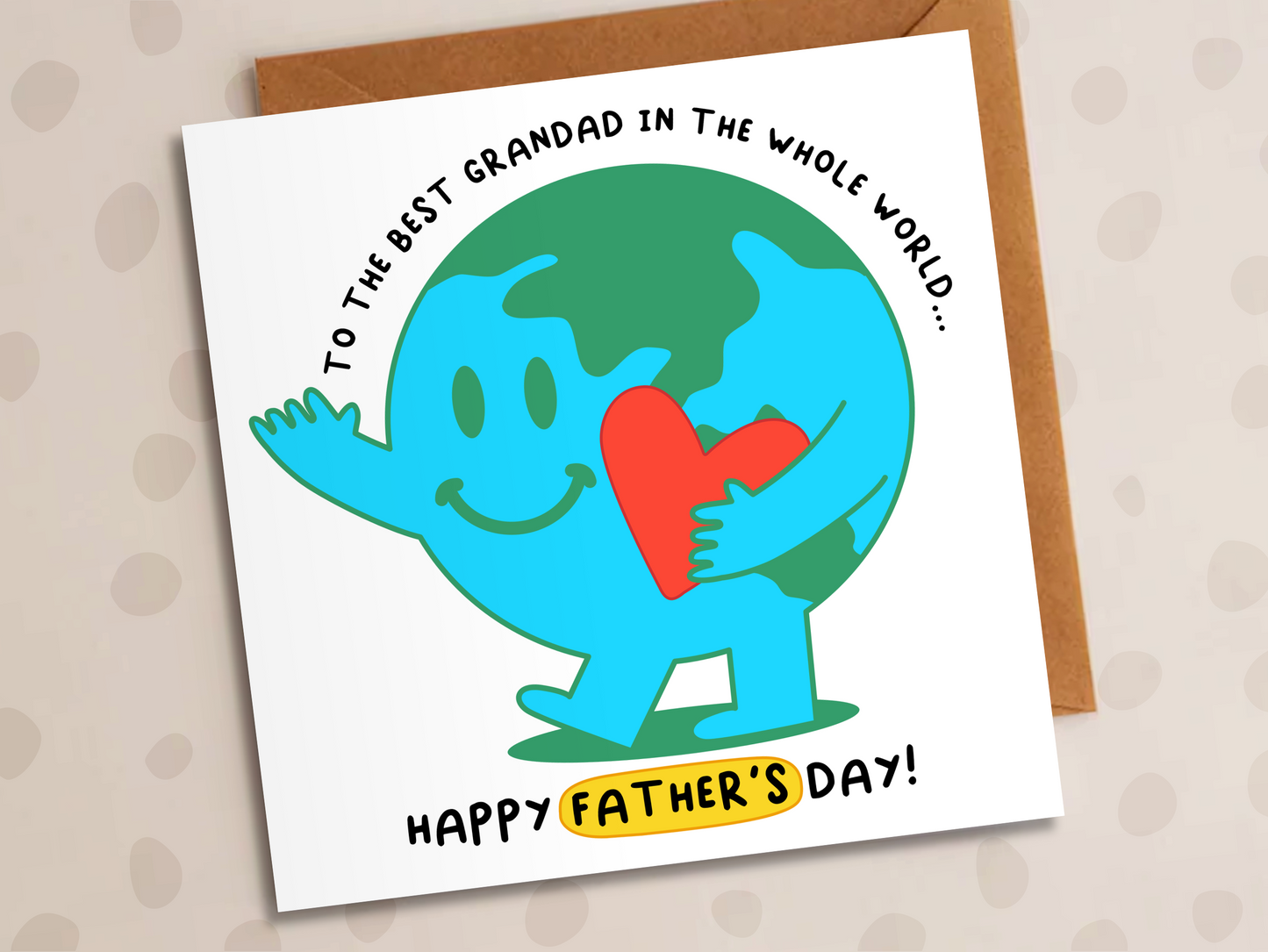 Best Grandad In The World Card, Father's Day, World