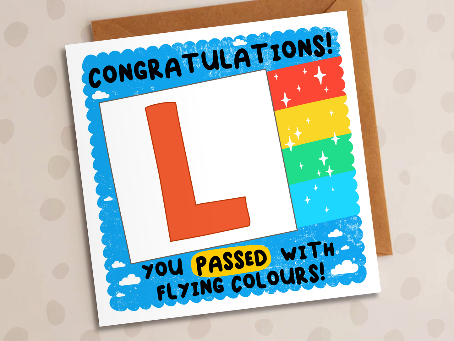Driving Test Card, Congratulations, Passed Driving Test