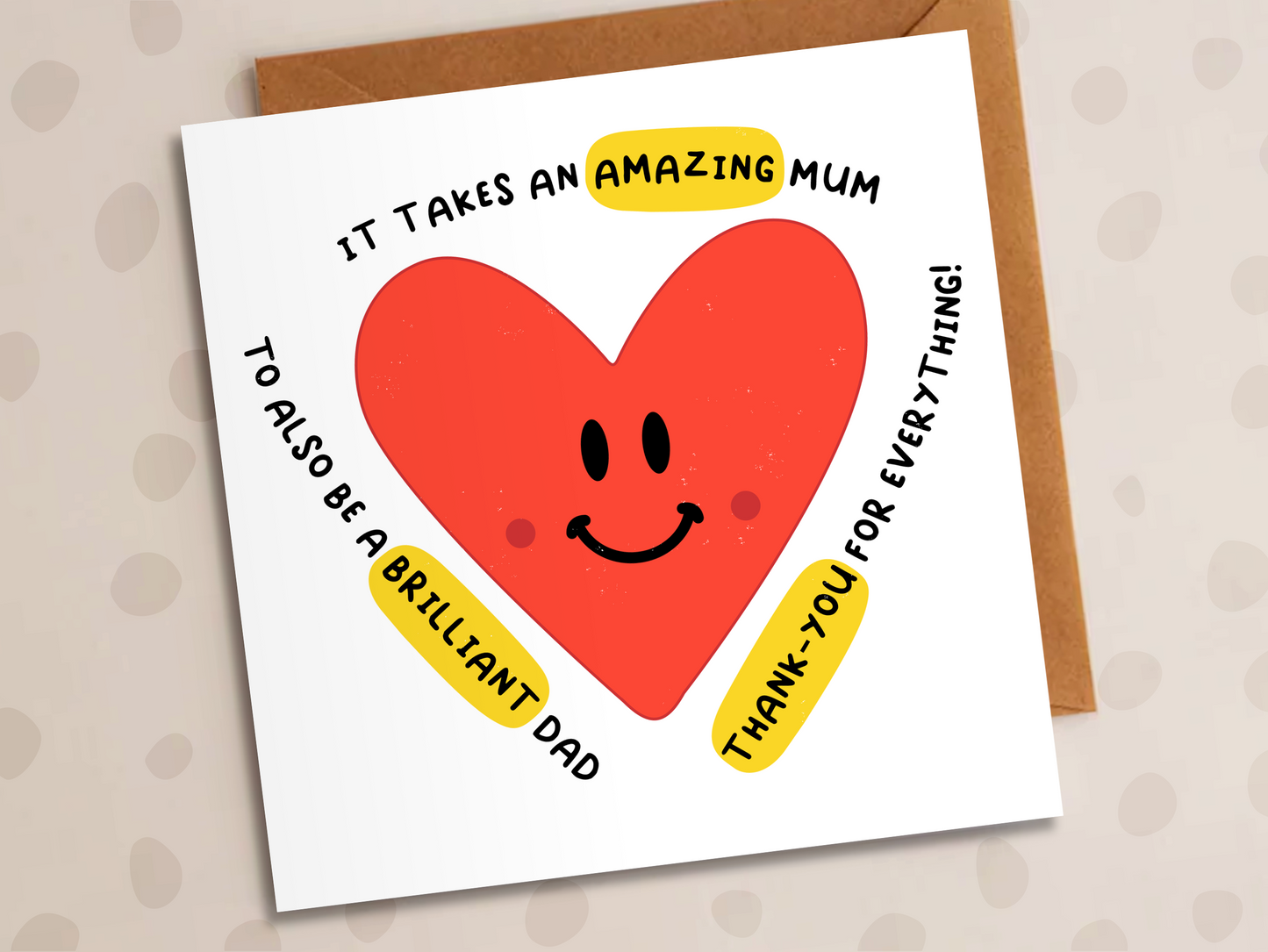Amazing Mum Card, Father's Day, Heart