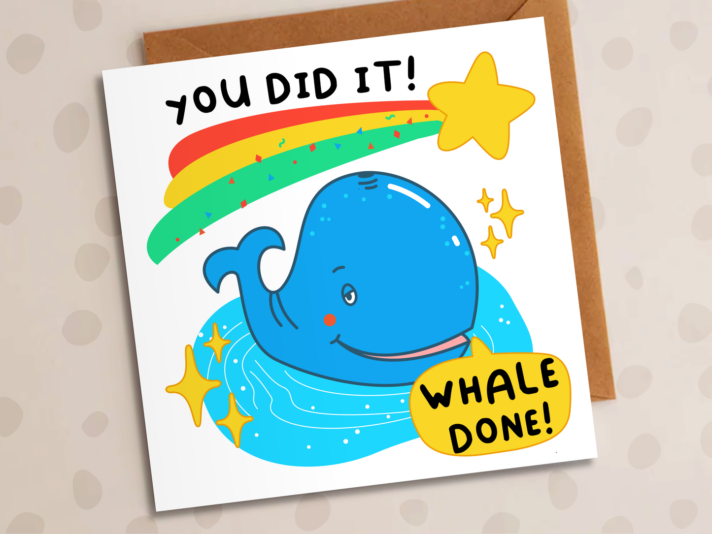 You Did It Whale Done Card, Congratulations, Whale