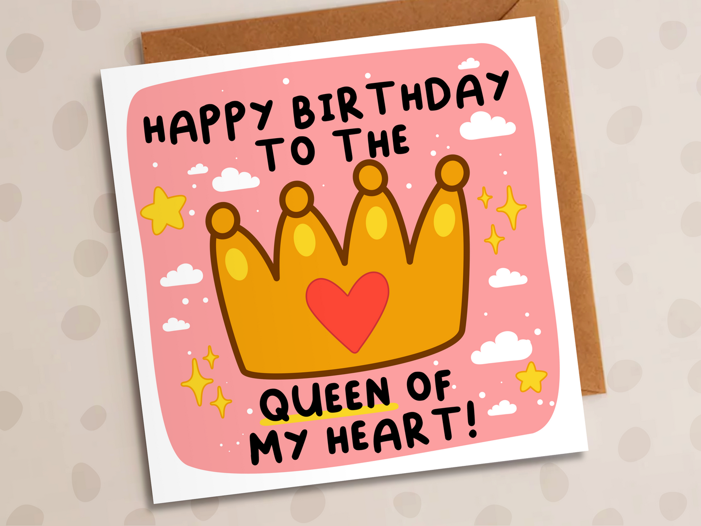 Queen Of My Heart Card, Birthday, Crown
