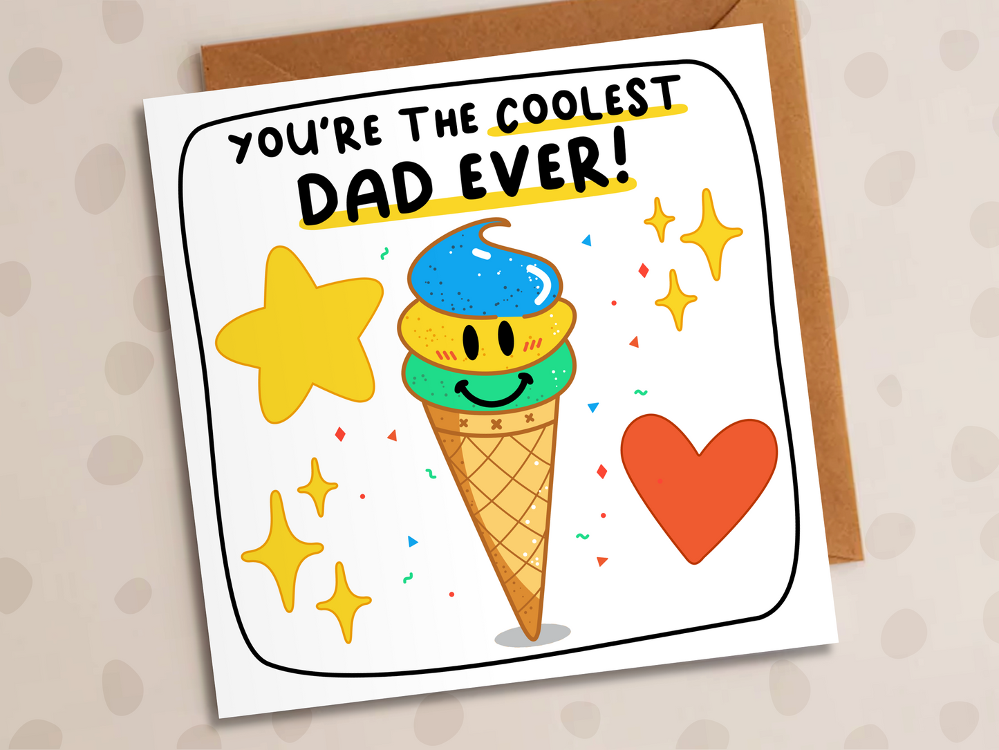 Coolest Dad Ever Card, Birthday, Ice-Cream
