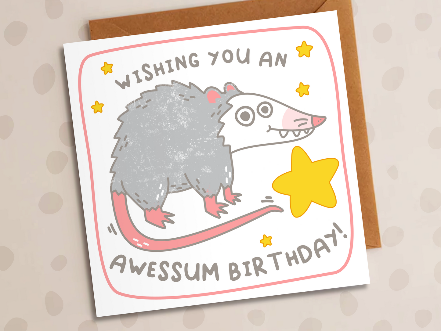 Wishing You An Awessum Birthday Card, Birthday, Cute Possum
