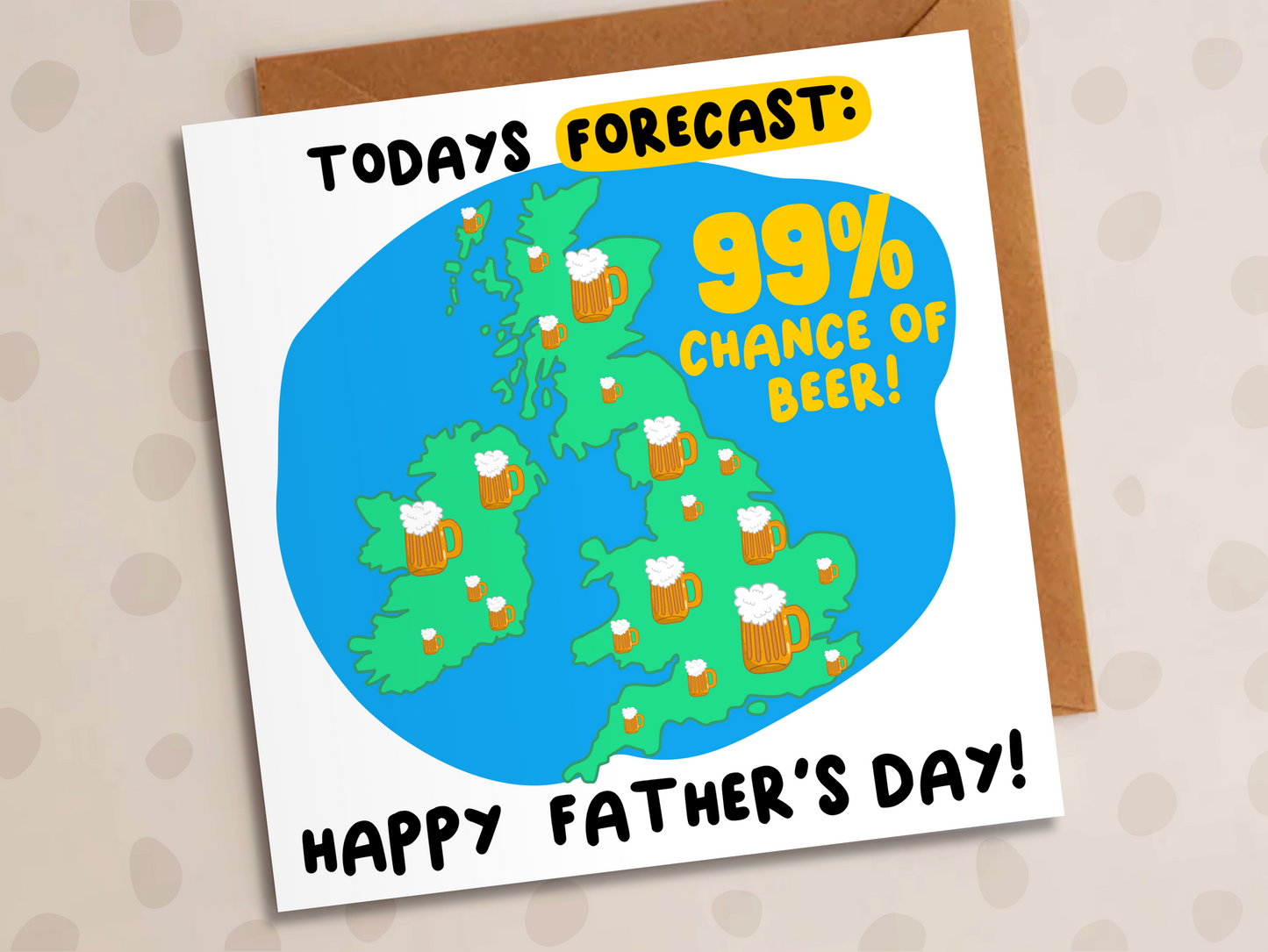 Beer Forecast Card, Father's Day, Weather