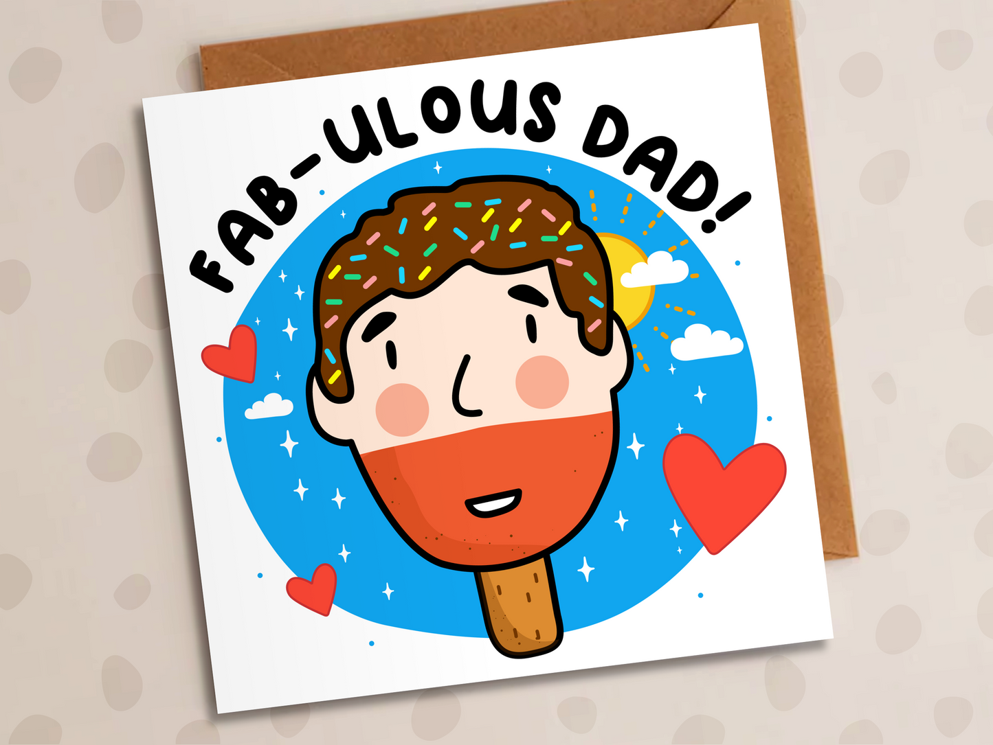 Fab-ulous Dad Card, Father's Day, Ice-Cream
