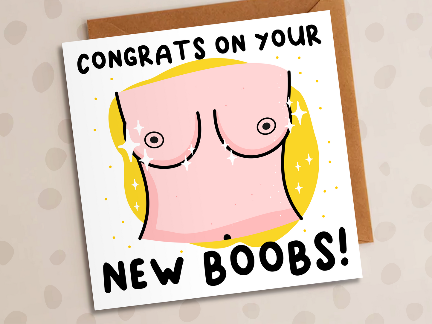 Congratulations On Your New Boobs Card, Congratulations, New Boobs