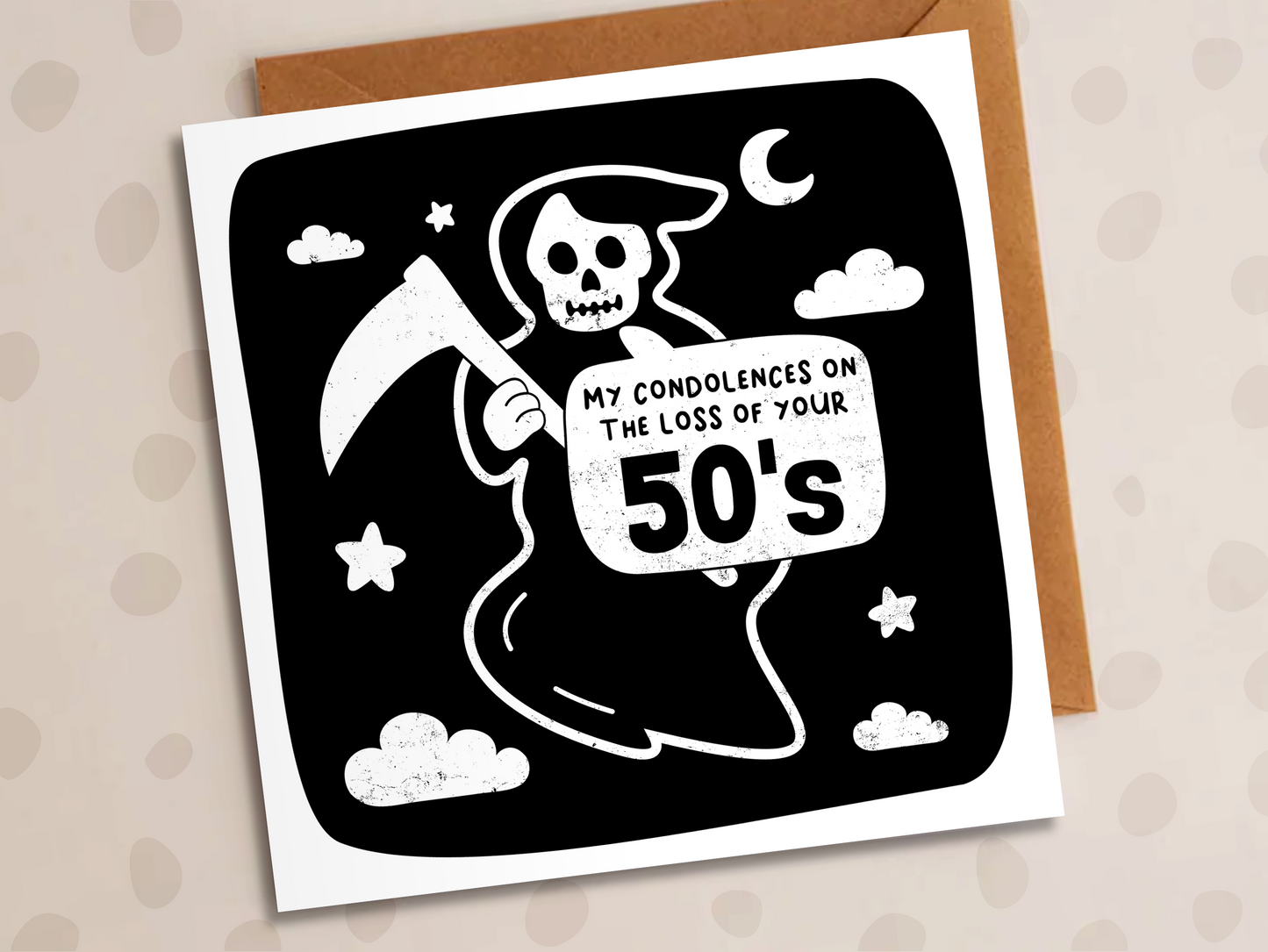 60th Birthday Card, Grim Reaper, Loss Of Your 50's