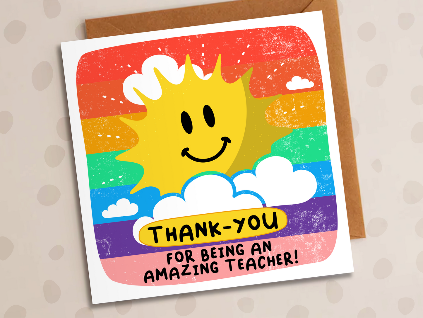 Thank You For Being An Amazing Teacher Card, Teacher, Sun