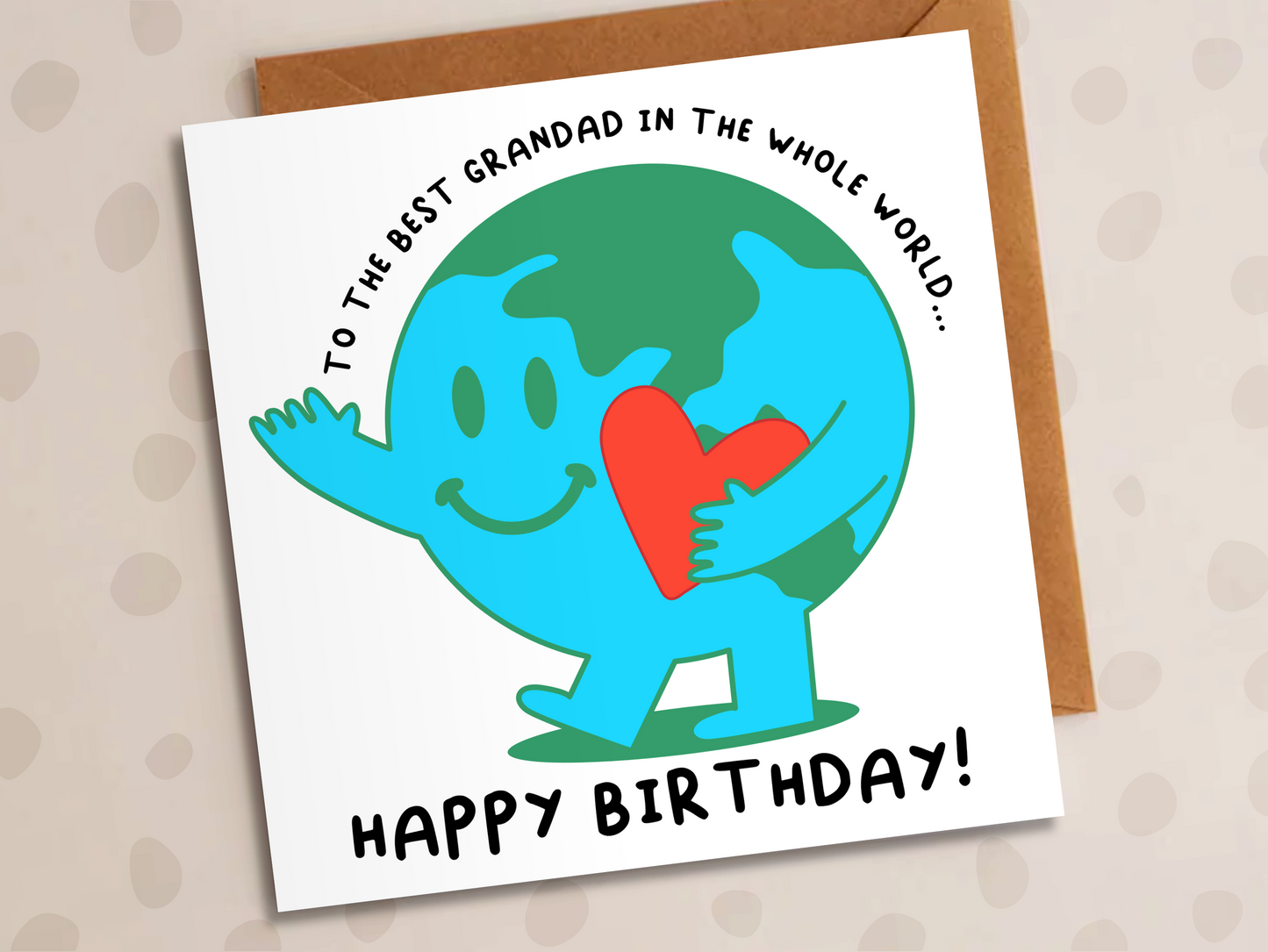 Best Grandad In The World Card, Birthday, World