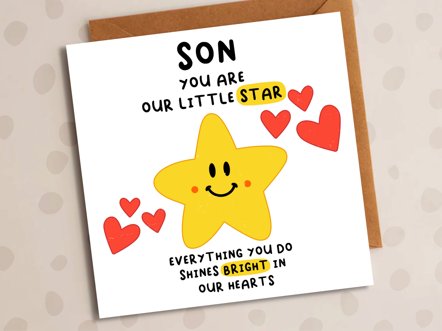 Our Little Star Card, Birthday, Shine Bright Son