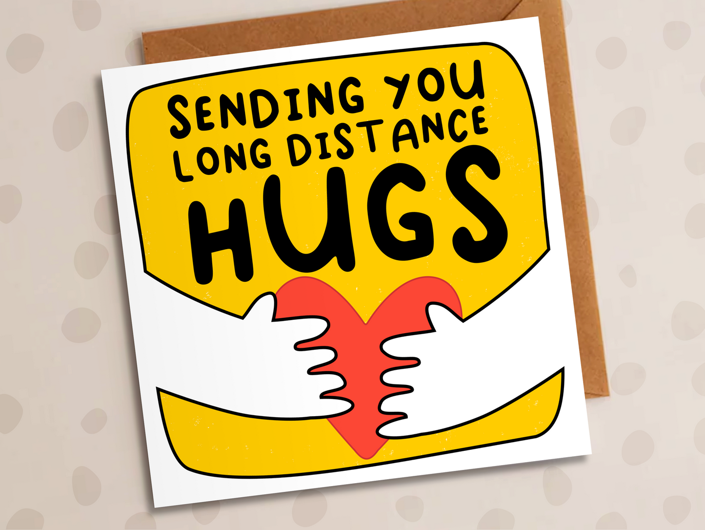 Sending You Long Distance Hugs Card, Thinking Of You, Heart