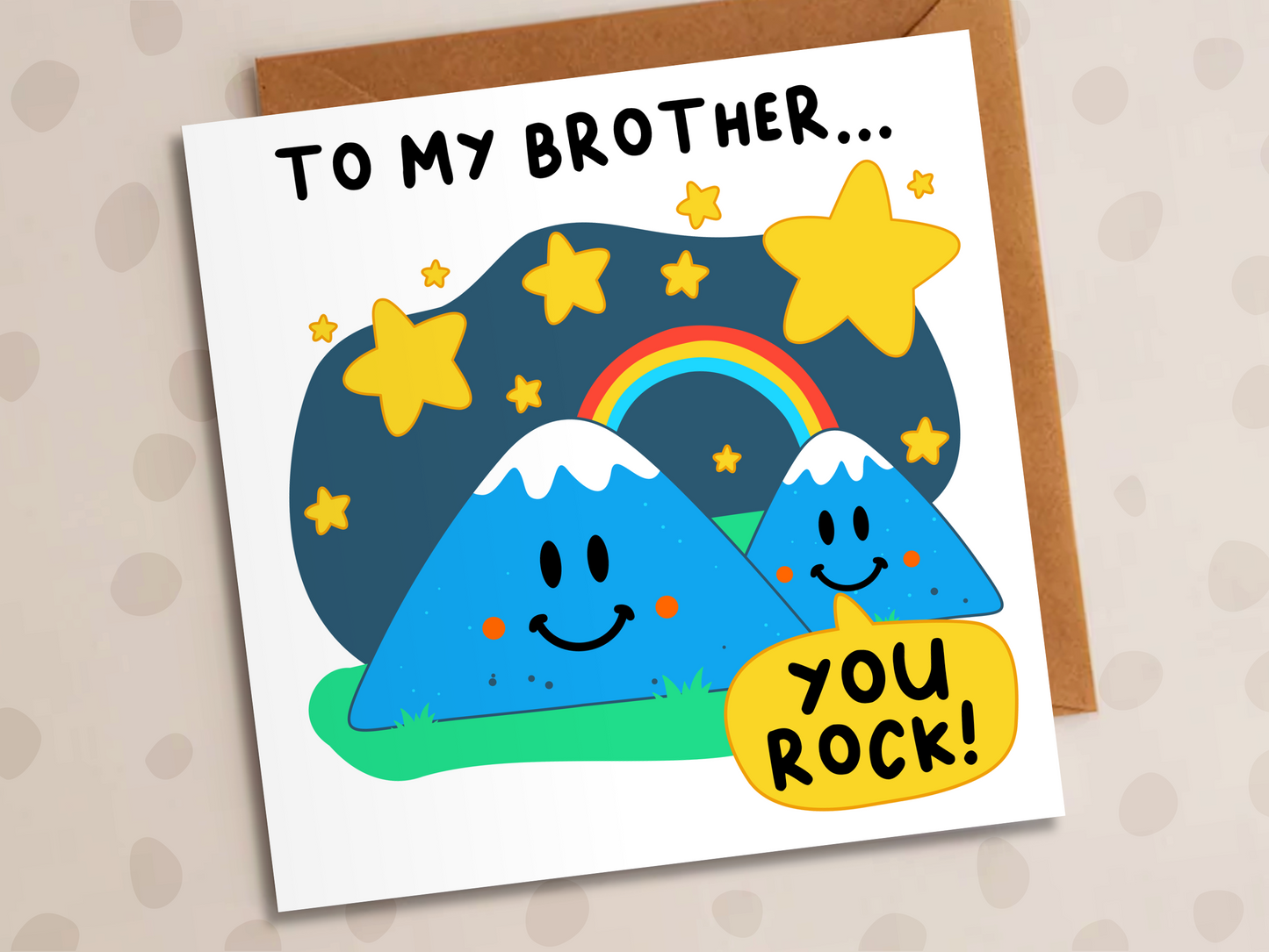 You Rock Brother Card, Birthday, Mountains