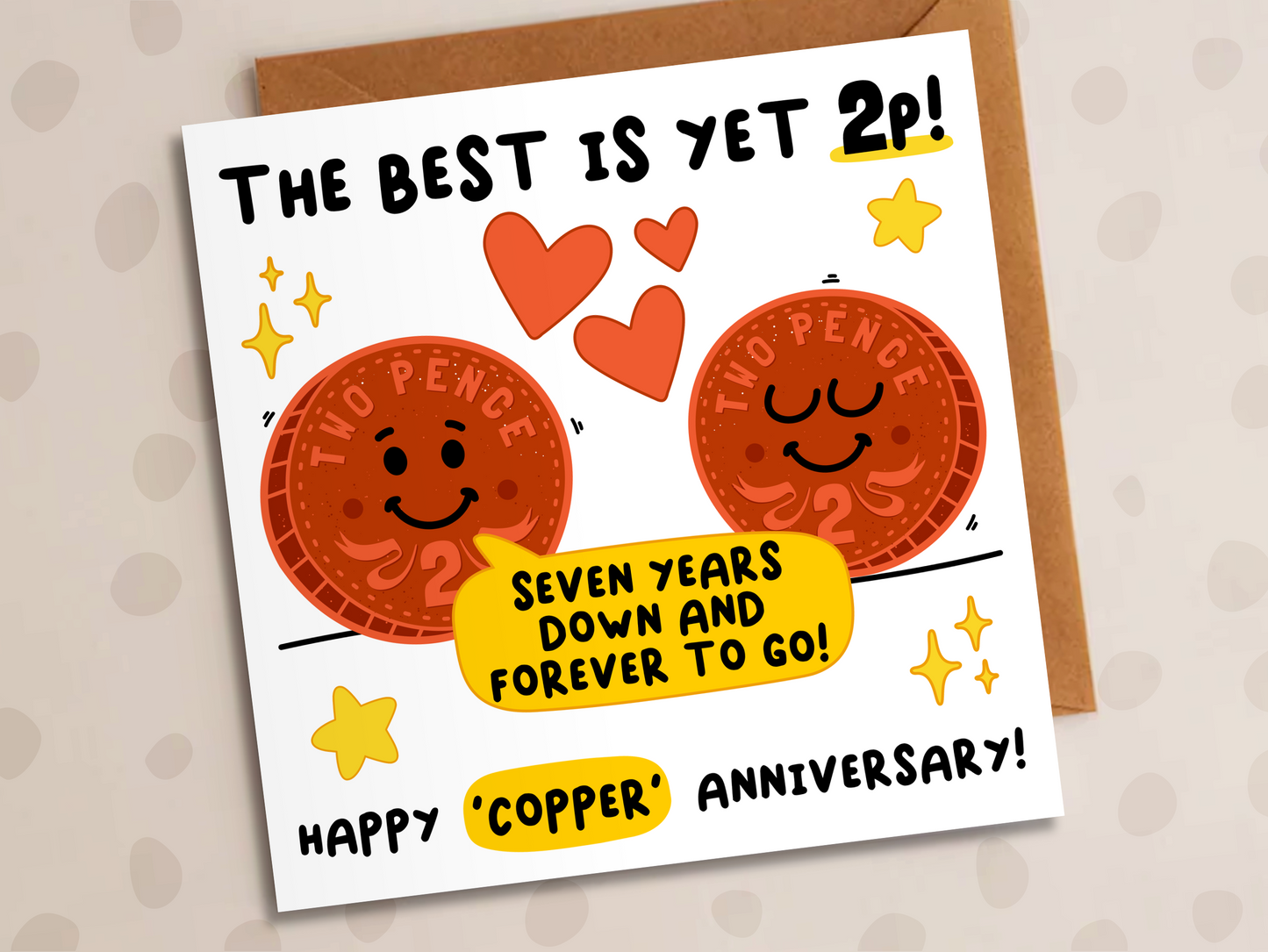 The Best Is Yet 2p Card, Copper Wedding Anniversary
