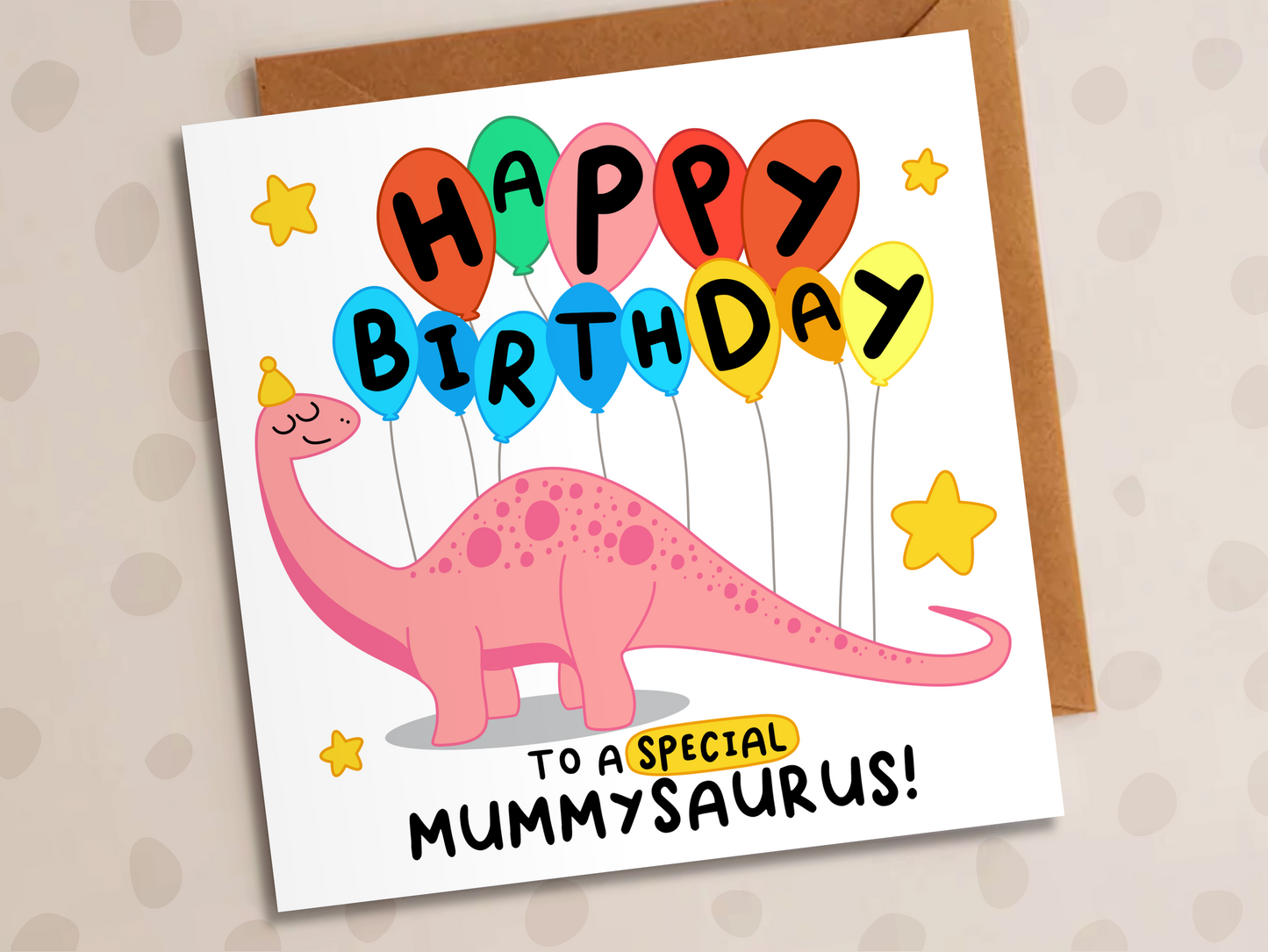 Special Mummysaurus Card, Birthday, Dinosaur