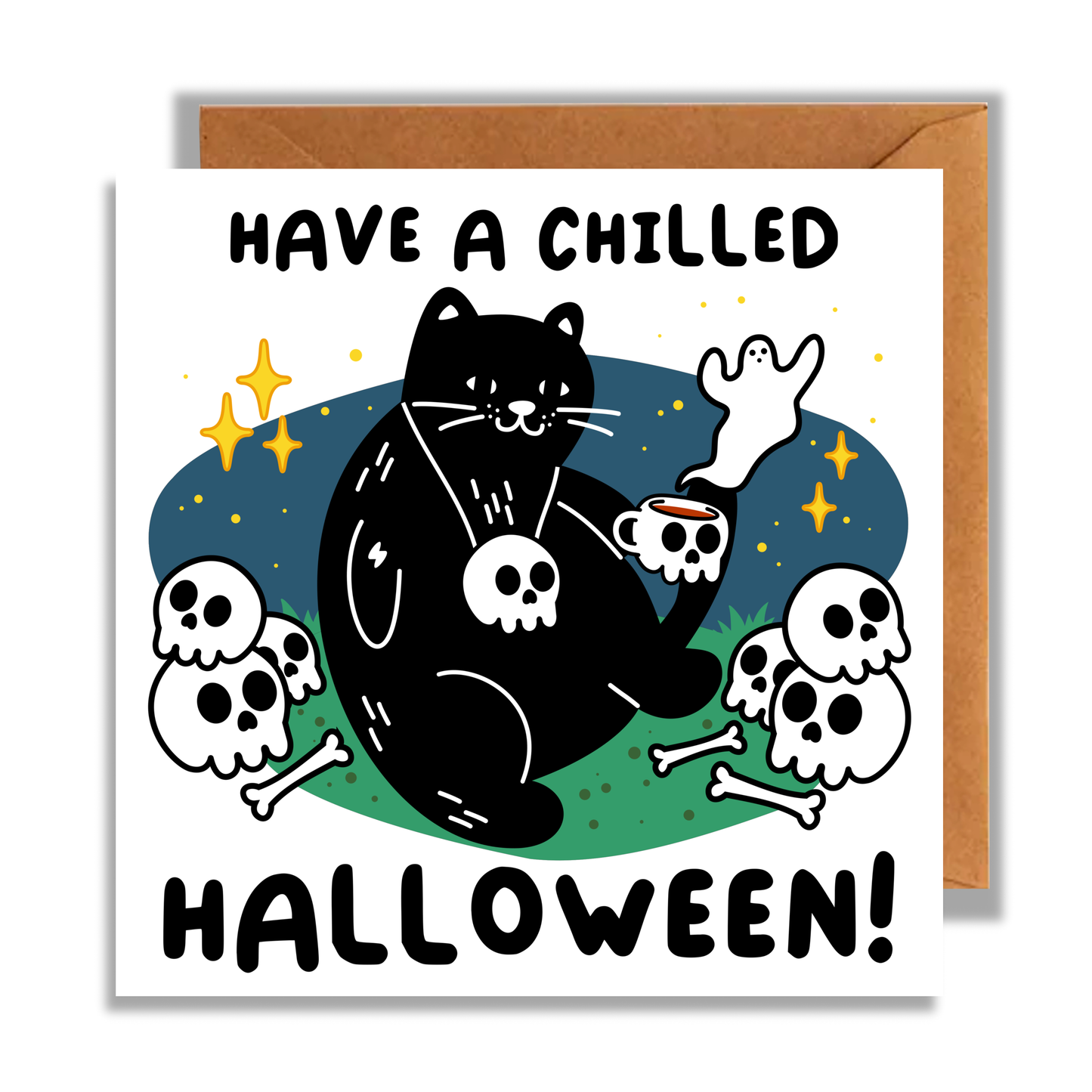 Have A Chilled Halloween Card, Halloween, Cat