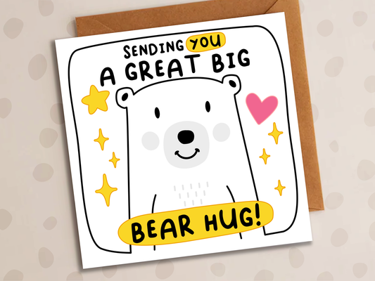 Sending You A Great Big Bear Hug Card, Get Well, Bear