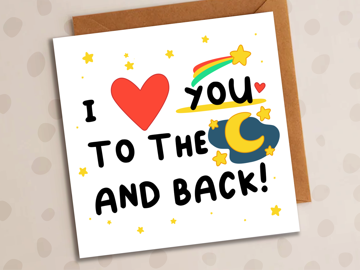 Love You To The Moon And Back Card, Anniversary, Moon