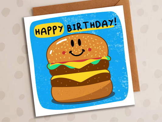 Foodie Card, Birthday, Burger Bun