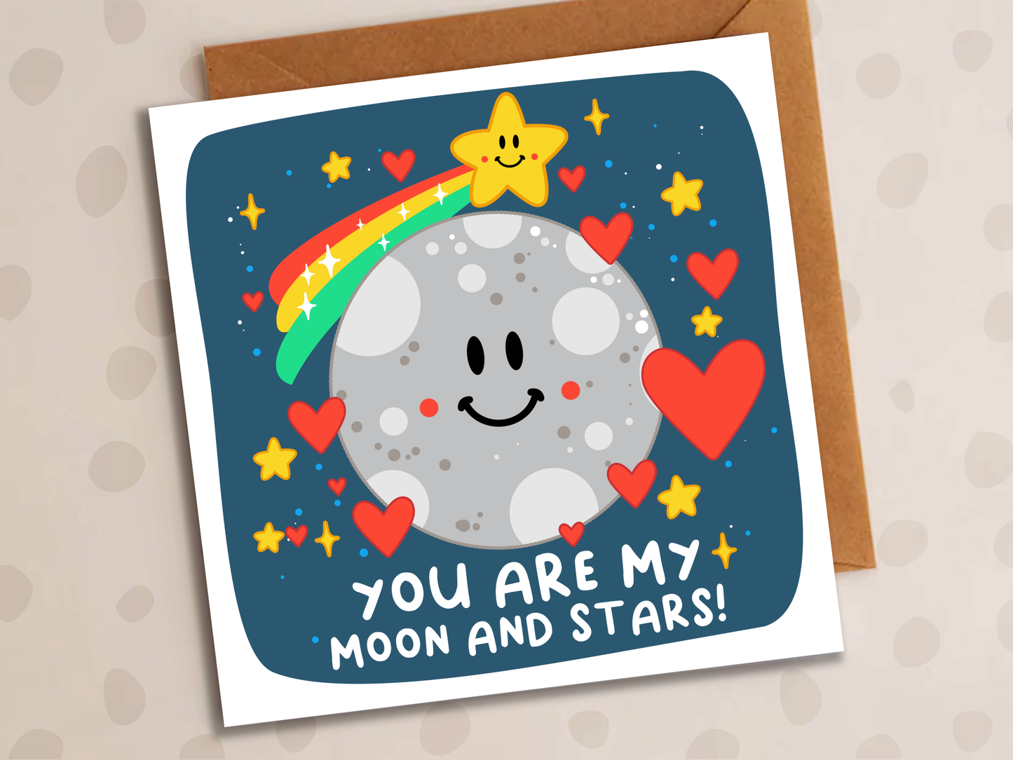 You Are My Moon And Stars Card, Anniversary, Moon