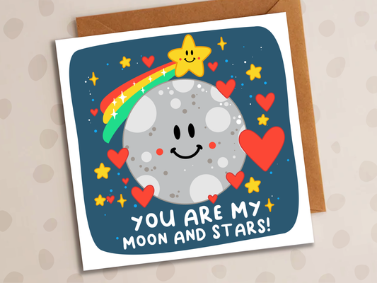 You Are My Moon And Stars Card, Anniversary, Moon