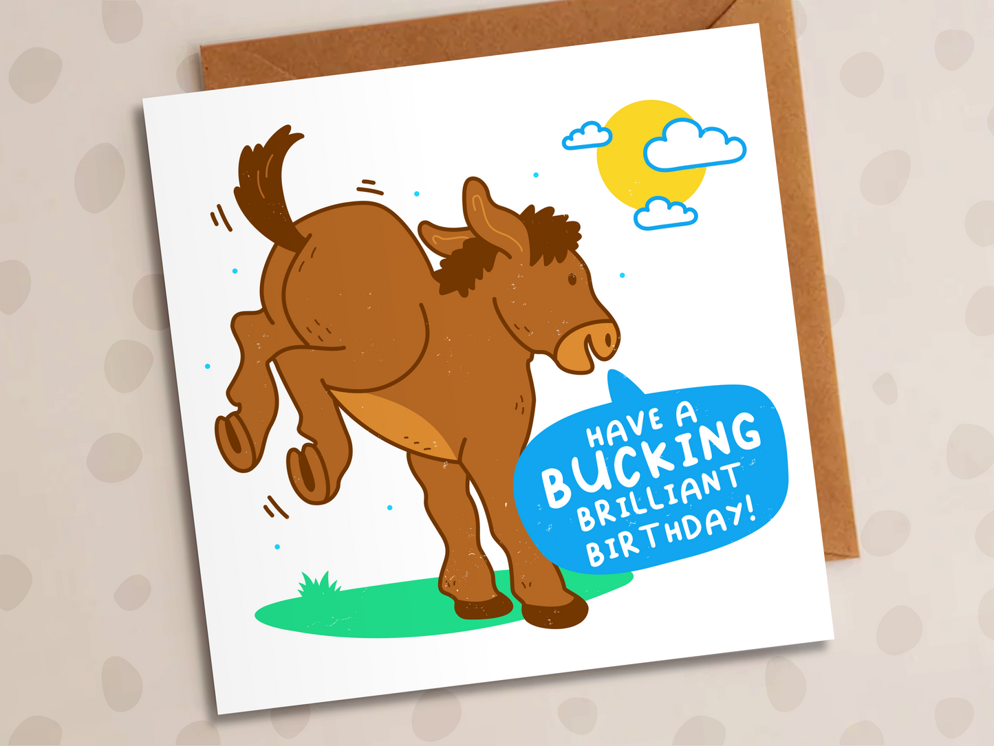 Have A Bucking Brilliant Birthday Card, Birthday, Donkey Bucking