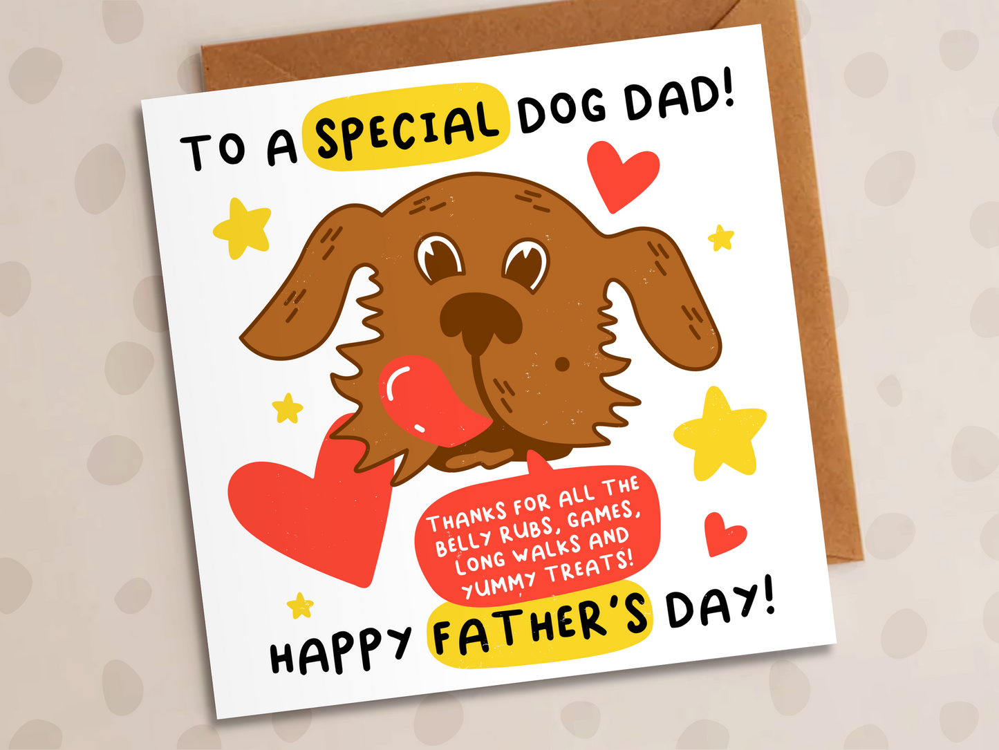 Dog Dad Card, Father's Day, Best Belly Rubber