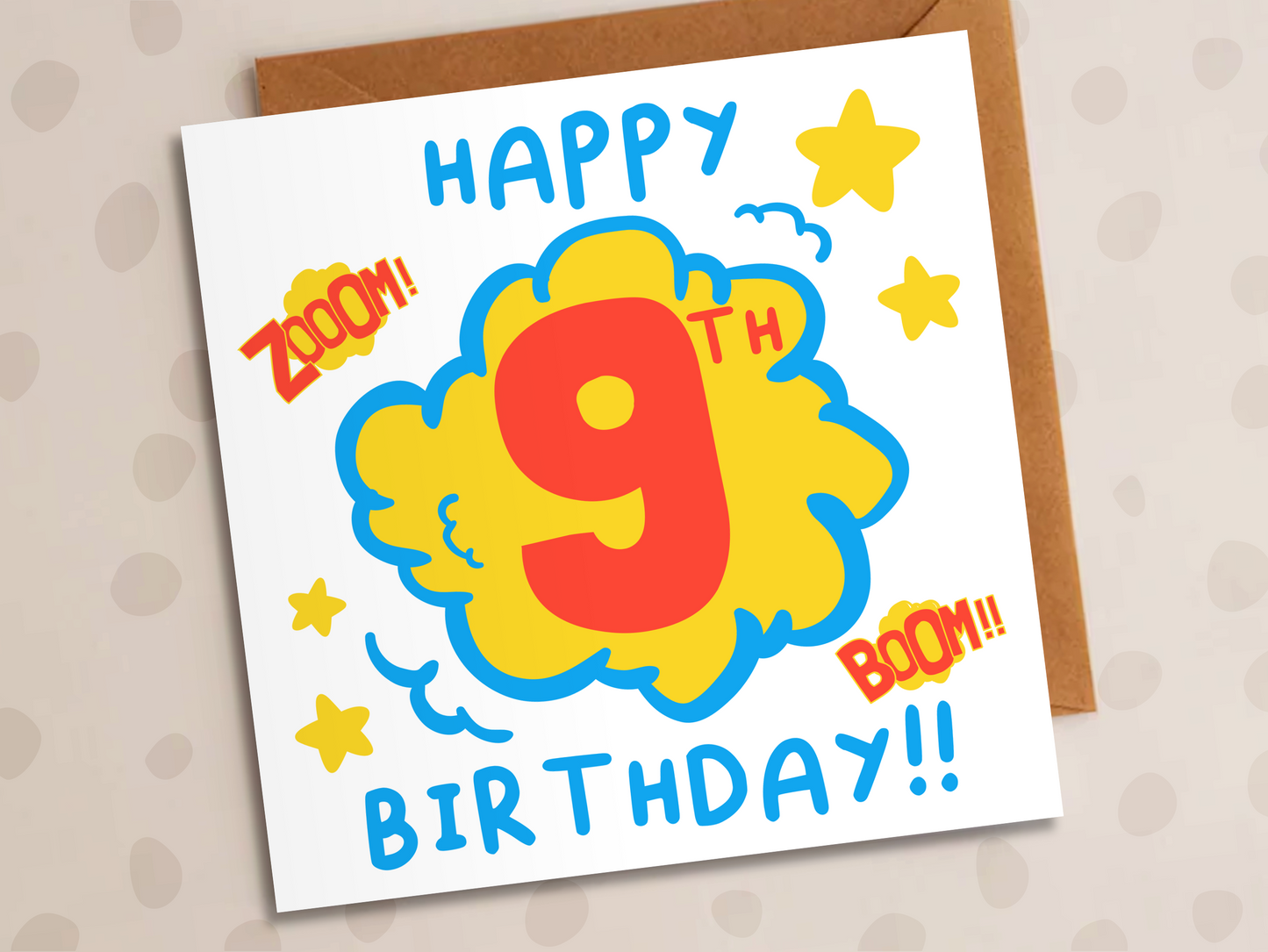 Super Hero Birthday Card, Age 9