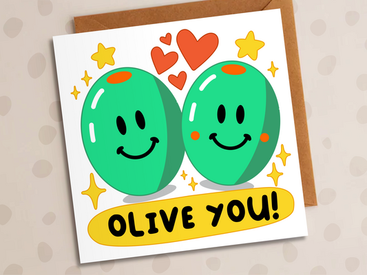 Olive You Card, Anniversary, Olives