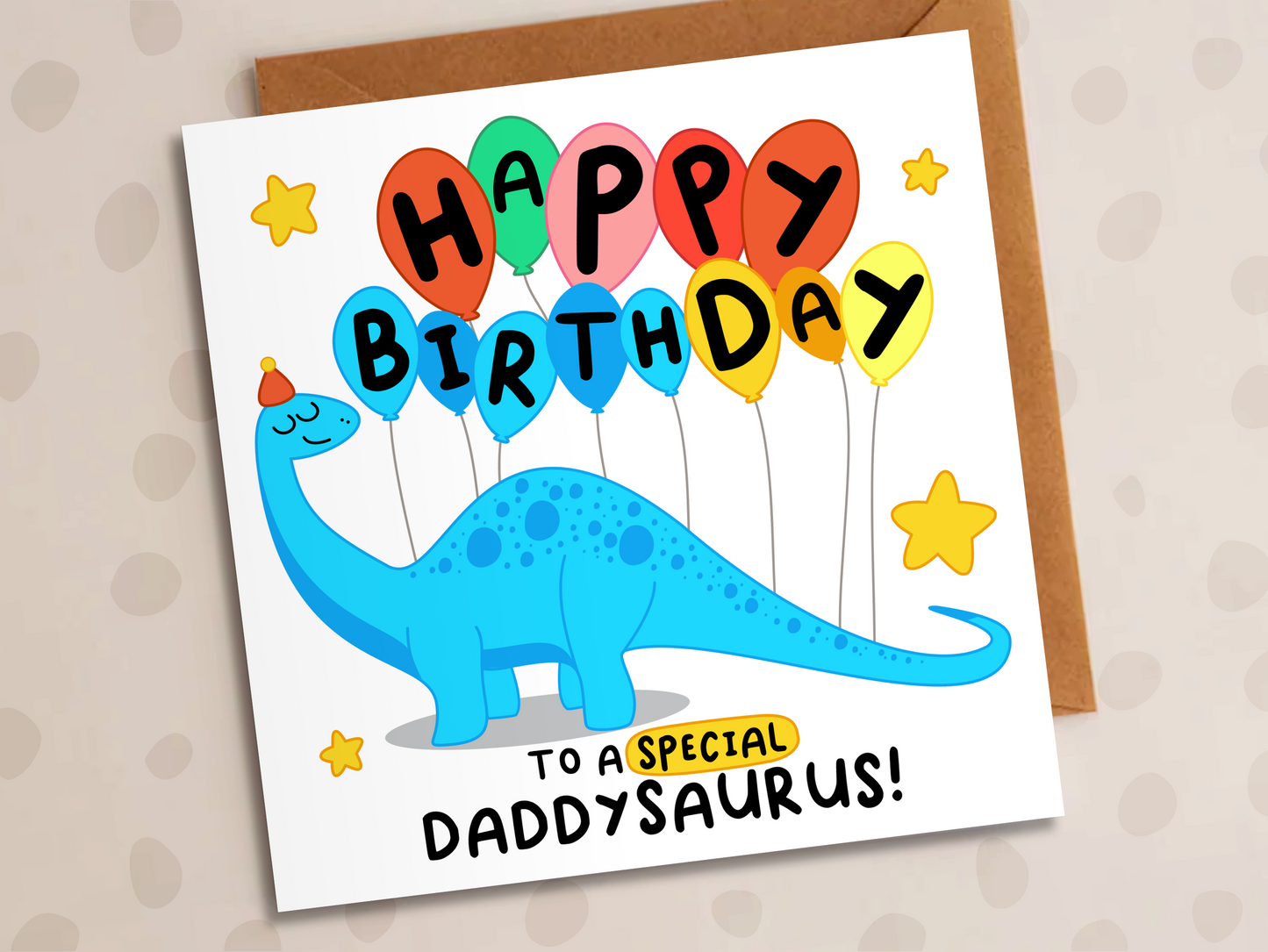 Special Daddysaurus Card, Birthday, Dinosaur