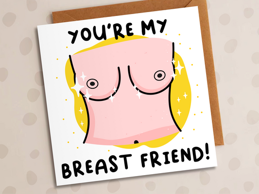You're My Brest Friend Card, Thank-You, Boobs
