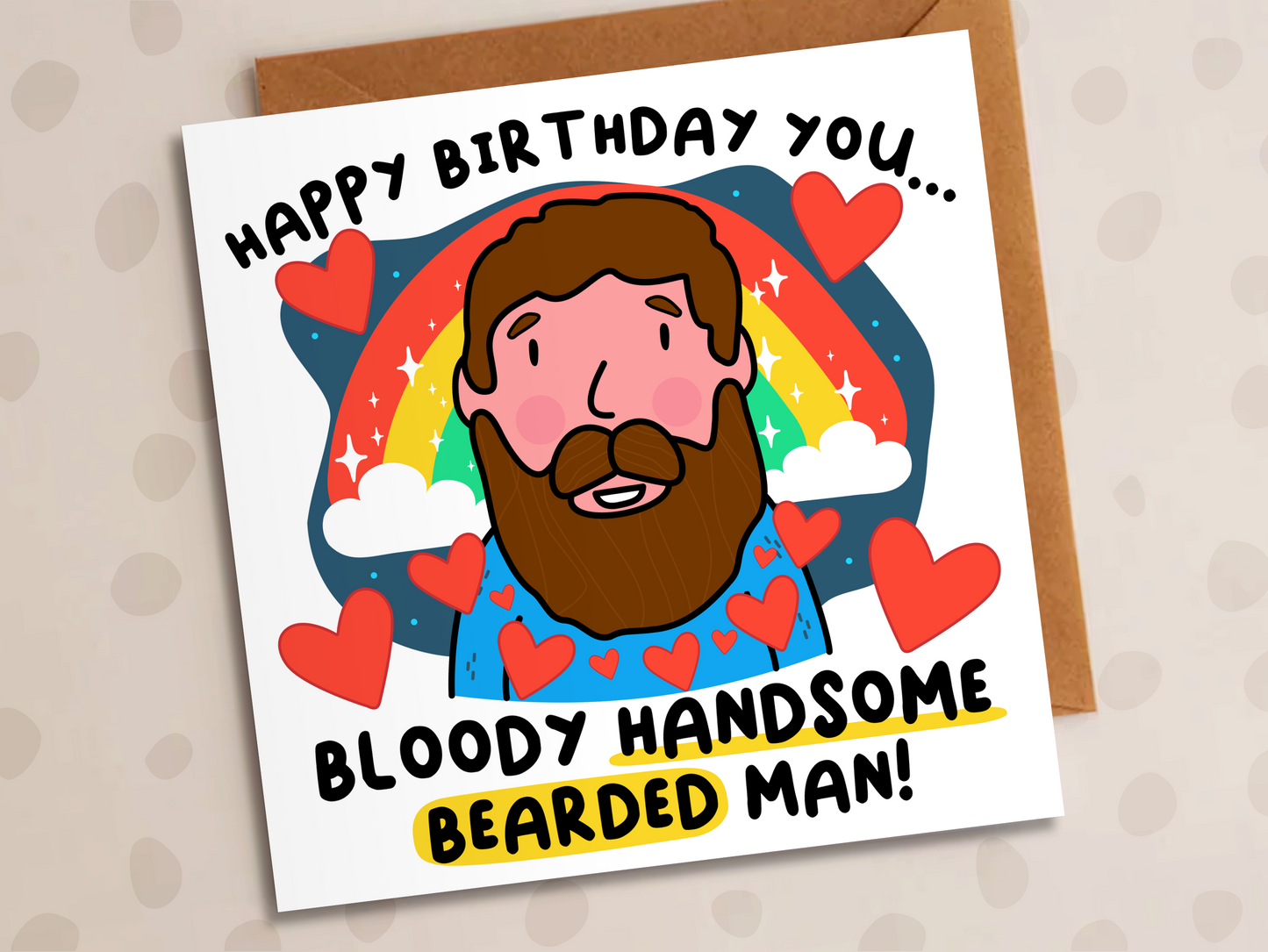 Happy Birthday You Handsome Bearded Man Card, Birthday, Bearded Boyfriend