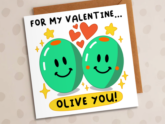 For My Valentine Olive You Card, Valentines, Olives