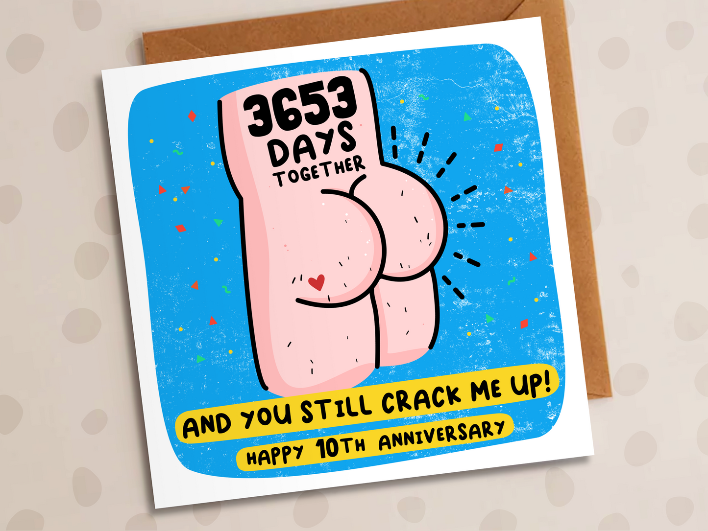 You Crack Me Up Card, Personalised Anniversary Year, Cute Bum