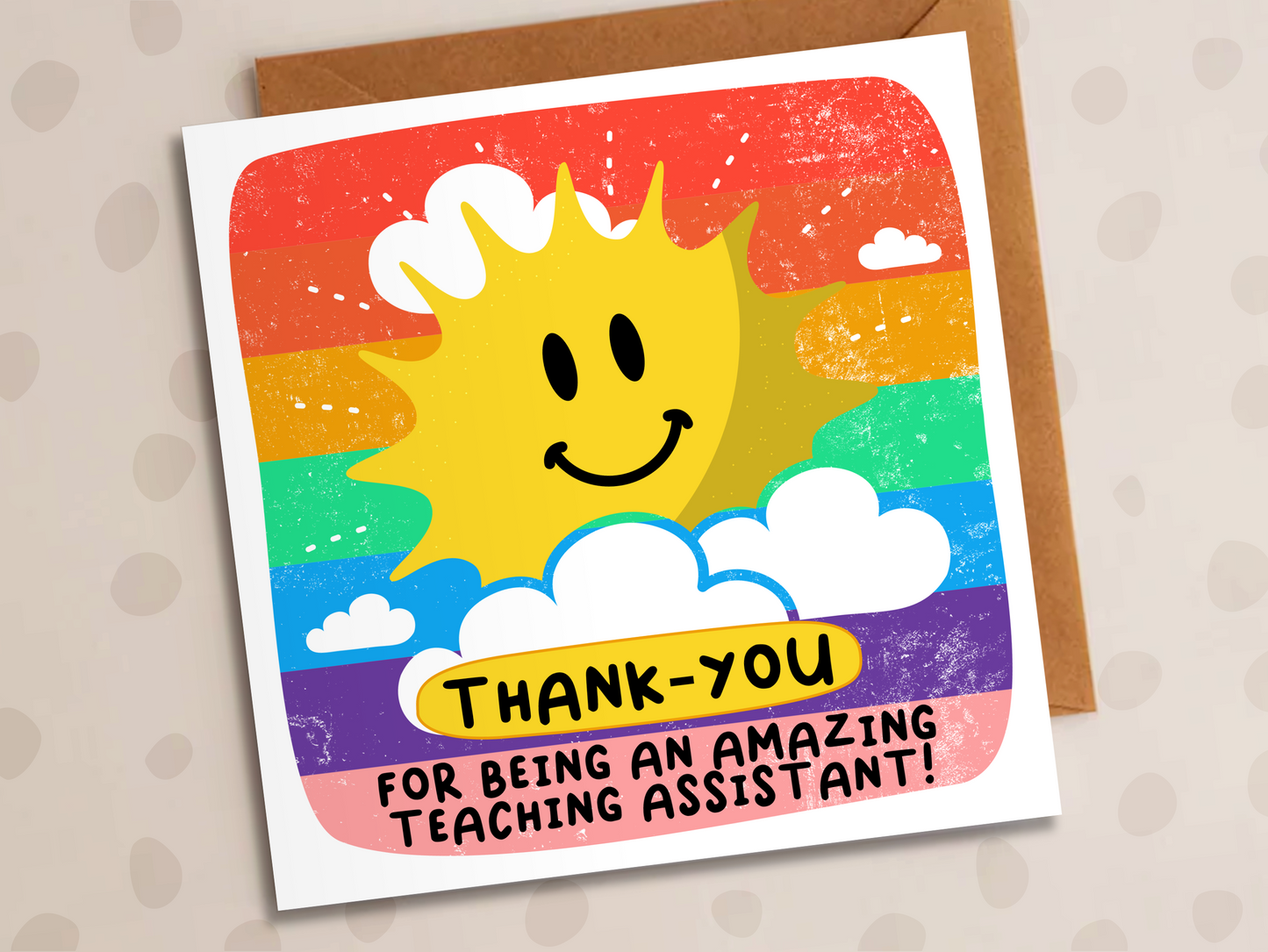 Thank You For Being An Amazing Teaching Assistant Card, Teacher, Sun