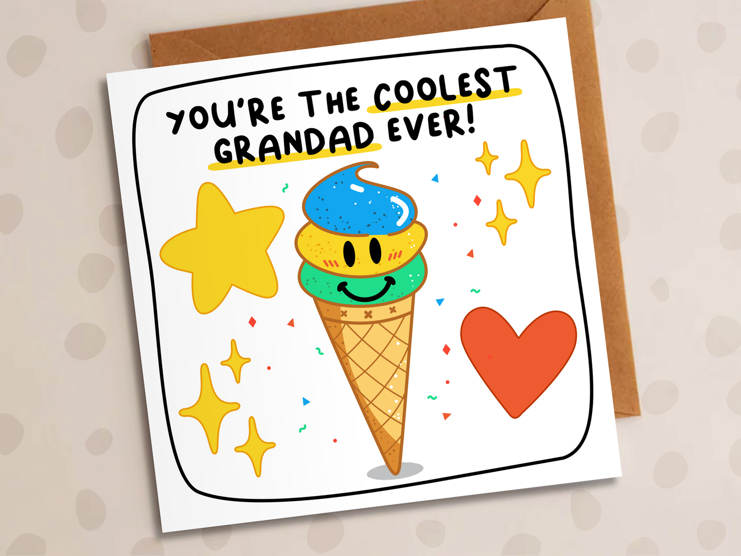 Coolest Grandad Ever Card, Birthday, Ice-Cream