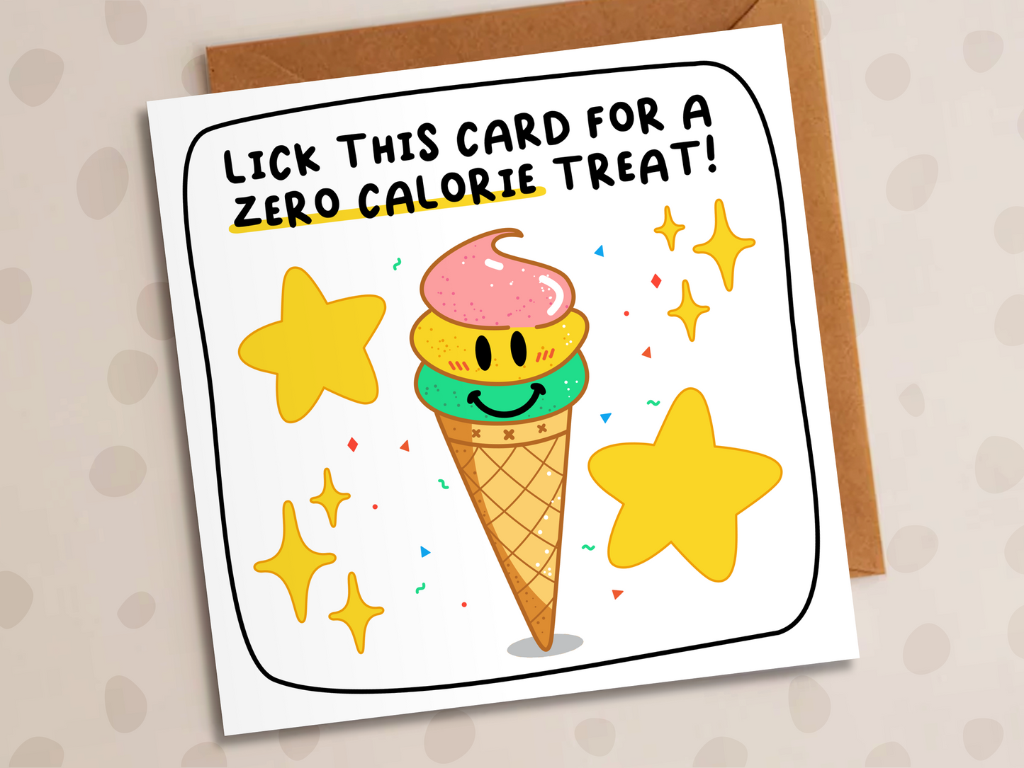 Lick This Card For A Zero Calorie Treat Card, Birthday, Ice-Cream