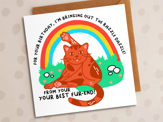 Razzle Dazzle For Your Birthday Card, Birthday, Cat