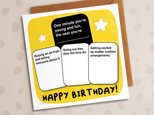 One Minute You Are Young And Fun Card, Birthday, Air Fryer