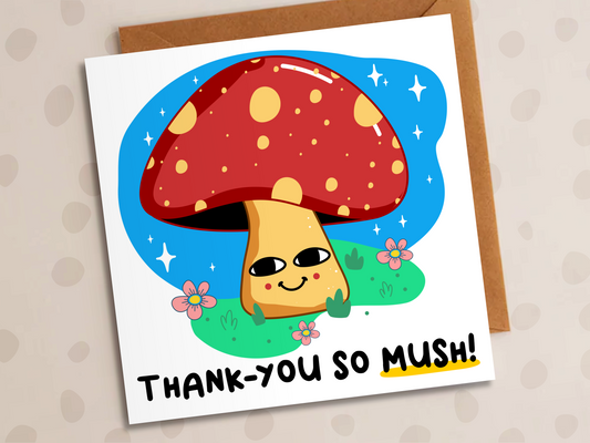 Thank You So Mush Card, Thank-You, Mushrooms