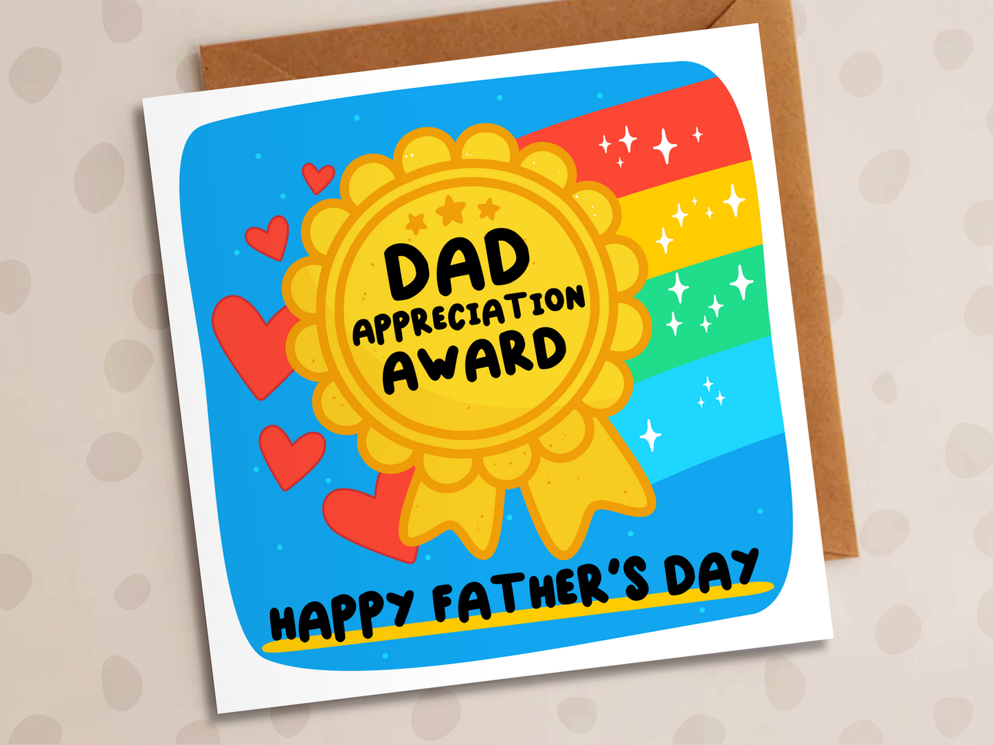Dad Award Card, Father's Day, Rosette