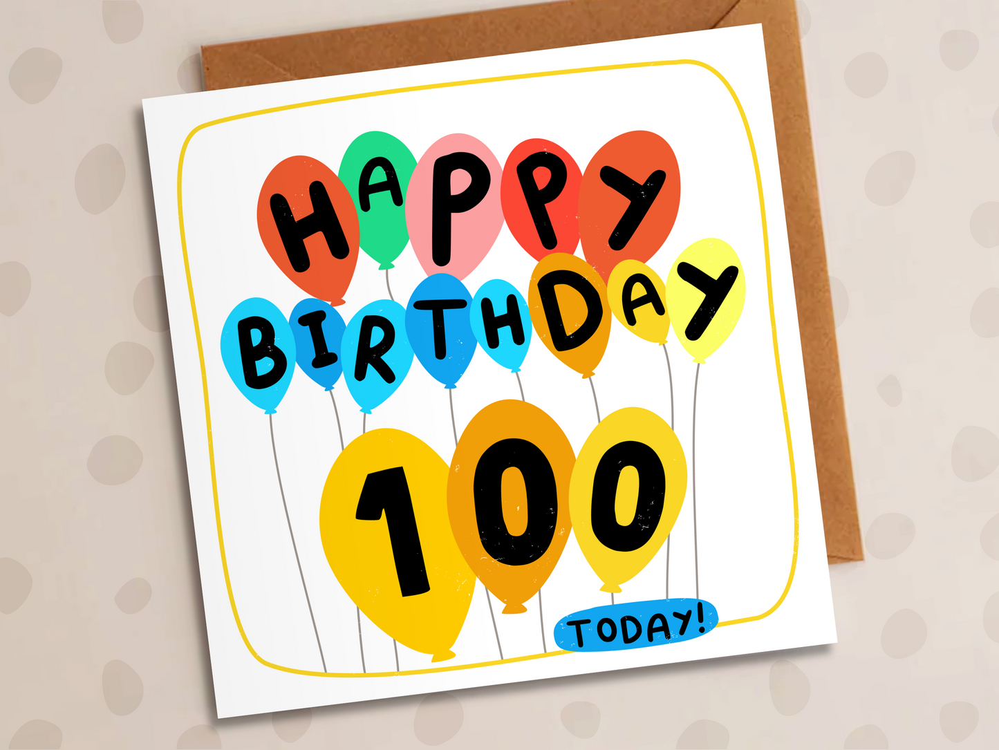 100th Birthday Card, Balloons, One Hundred Milestone