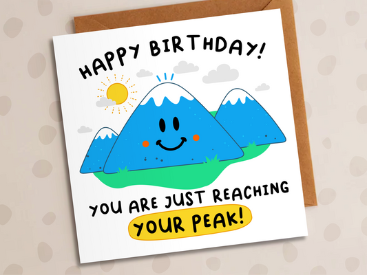 Just Reaching Your Peak Card, Birthday, Mountains