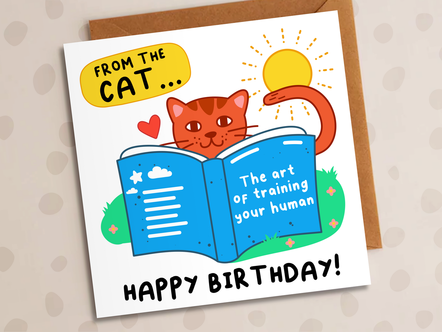 How To Train Your Human Card, Birthday, Cat